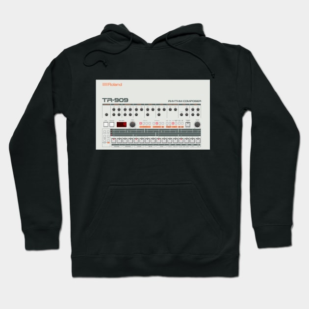 Roland TR-909 Rhythm Composer Hoodie by RetroFitted